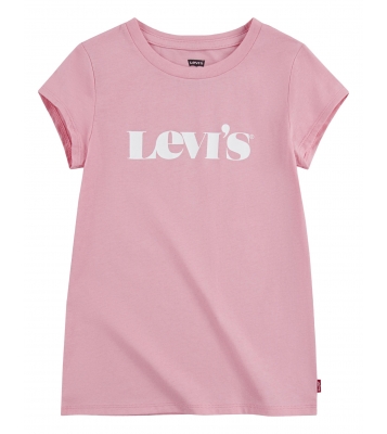 Levi's  Tshirt manches courte rose logo blanc filles