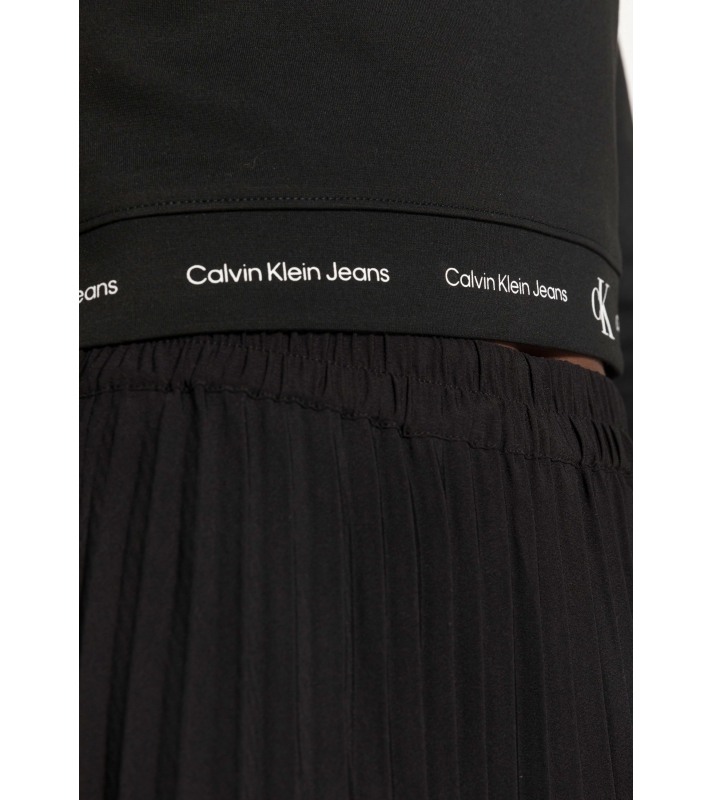 Calvin klein  Pull fin court noir avec logo