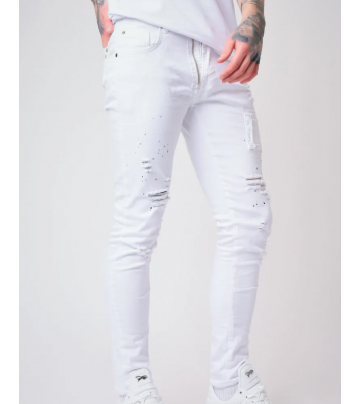 Project X  Jean Skinny tacheté blanche