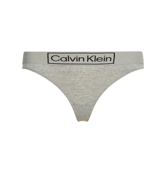 Calvin klein  String en coton gris logo noir