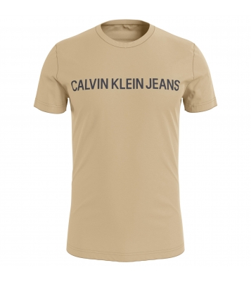 Calvin klein  Tshirt à col rond beige logo central