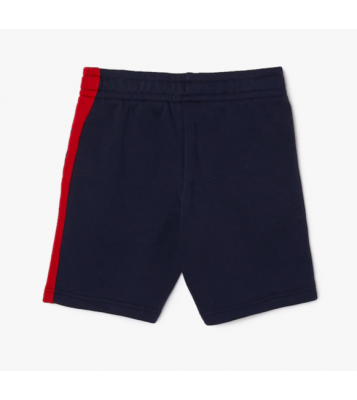 Lacoste  Short en molleton marine/rouge avec bande latérale