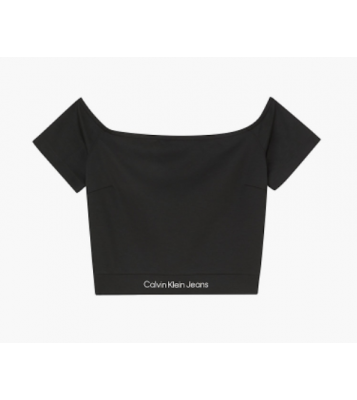 Calvin klein  Tshirt crop top noir logo blanc