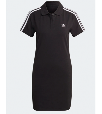 Adidas  Robe polo Adicolor noire à bandes blanches