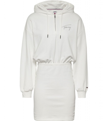 Tommy Hilfiger  Robe à zip Tommy Signature blanche