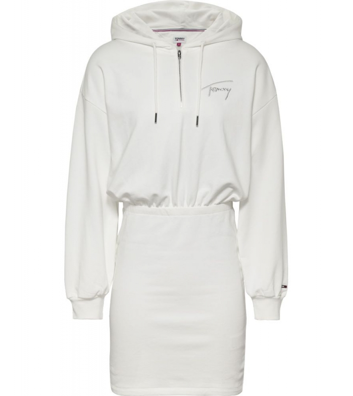 Tommy Hilfiger  Robe à zip Tommy Signature blanche