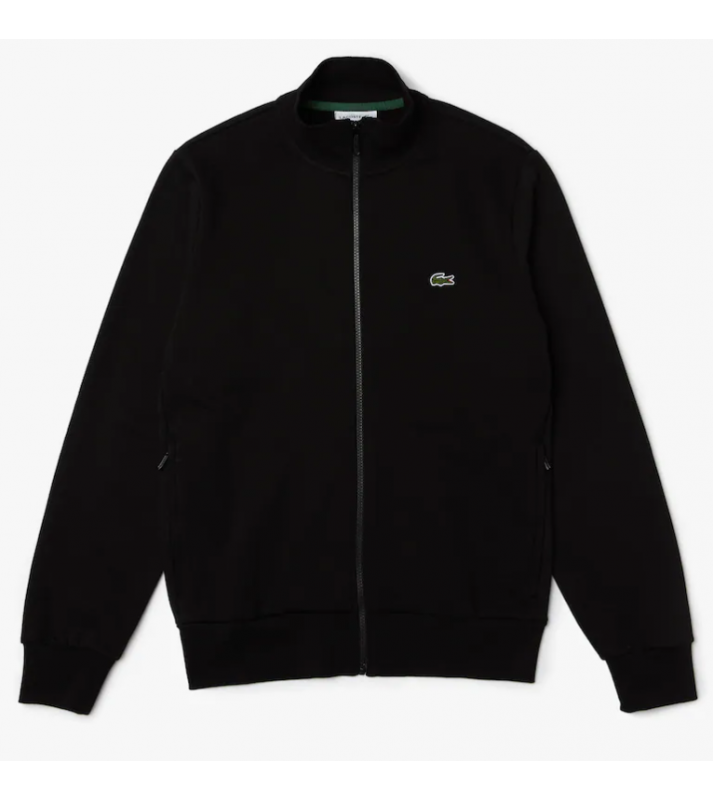 Lacoste  Veste zippée regular fit en molleton gratté noir