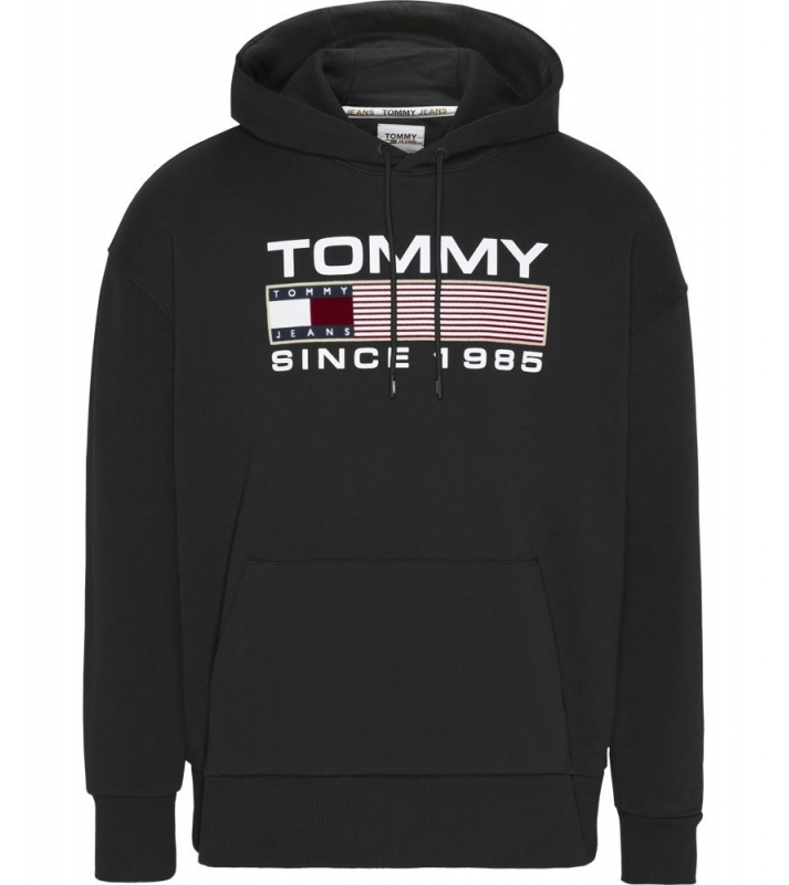 Tommy Hilfiger  Sweat à capuche noir logo central