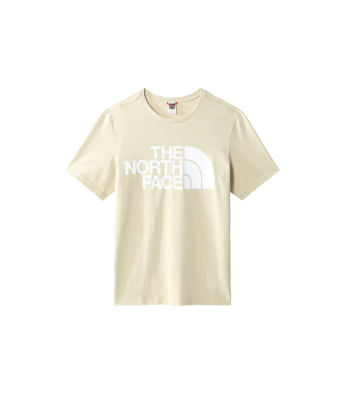 The North face  Tshirt à col rond beige logo blanc