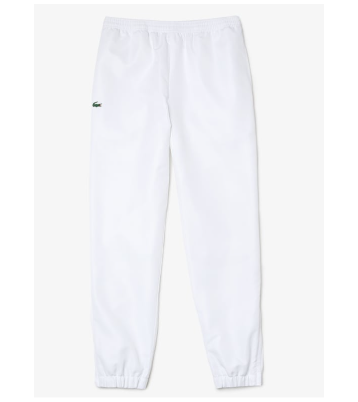 Lacoste  Pantalon de survêtement uni en tissu léger blanc
