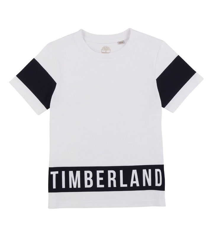 Timberland  Tshirt col rond colorblock blanc et bleu
