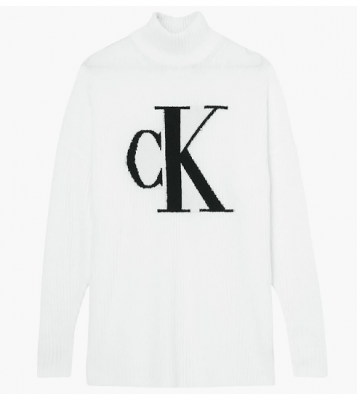 Calvin klein  Pull oversize avec monogramme blanc logo noir