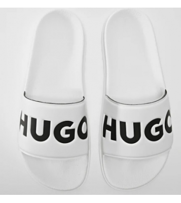 HUGO  Claquettes blanches logo blanc