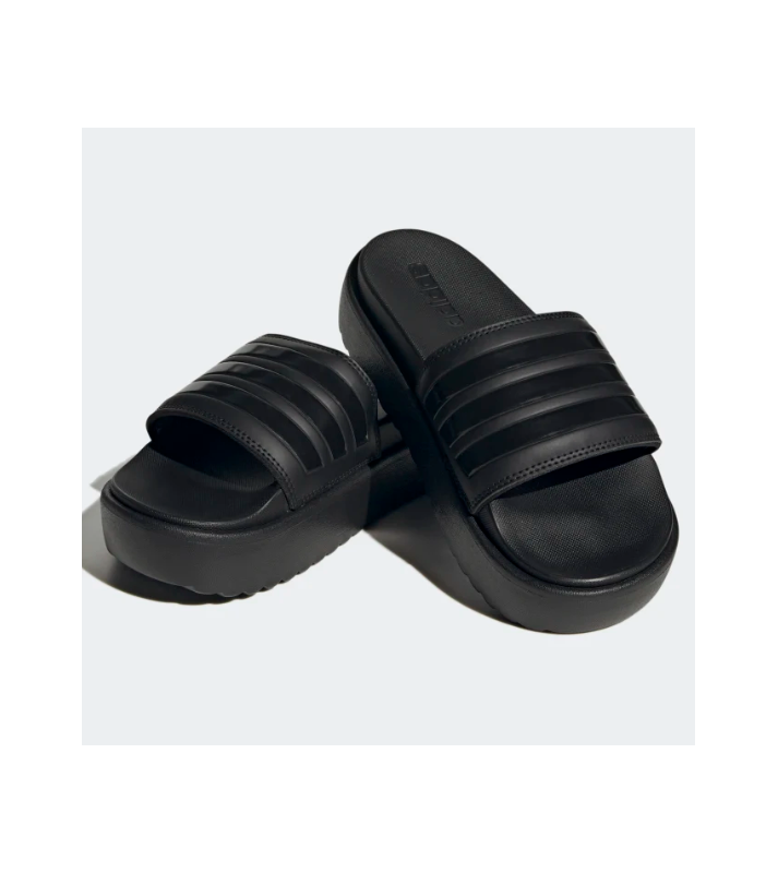 Adidas  Claquettes Adilette à platerforme noire