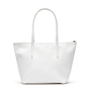 Lacoste  Petit sac cabas zippé L.12.12 Concept uni blanc farine