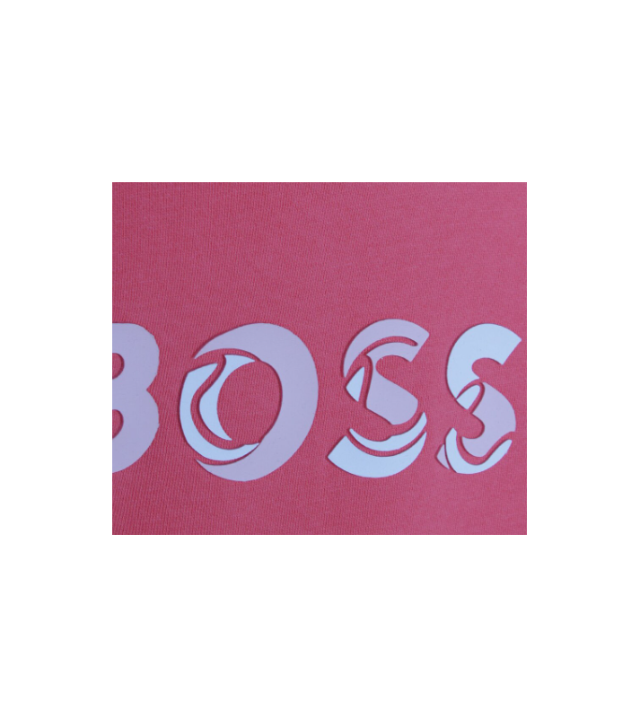 BOSS  Sweat à capuche rose logo central 8/10 ans