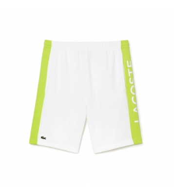 Lacoste  Short en coton color-block blanc/vert