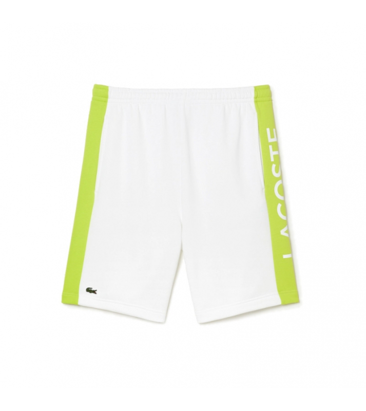 Lacoste  Short en coton color-block blanc/vert