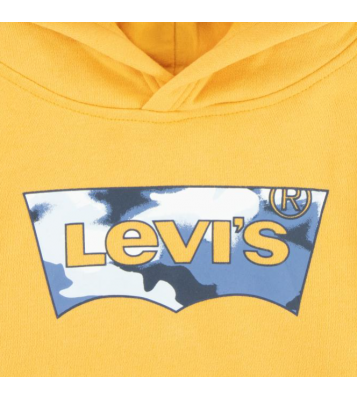 Levi's  Sweat à capuche jaune logo camouflage 8 ans