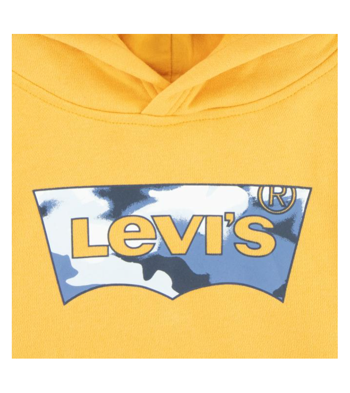 Levi's  Sweat à capuche jaune logo camouflage 8 ans