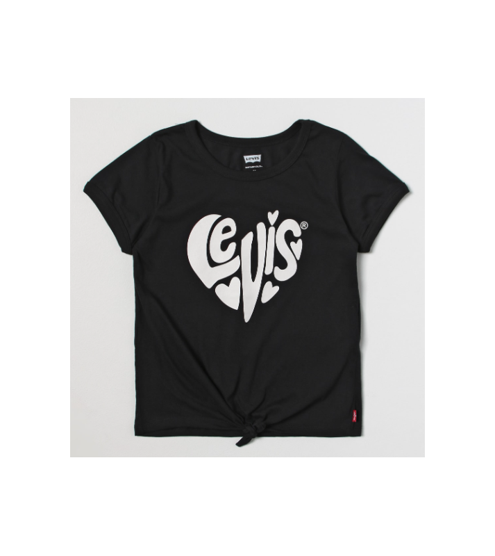 Levi's  Tshirt à col rond noir logo blanc