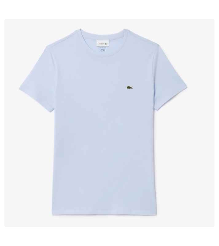 Lacoste  T-shirt en piqué respirant uni bleu clair