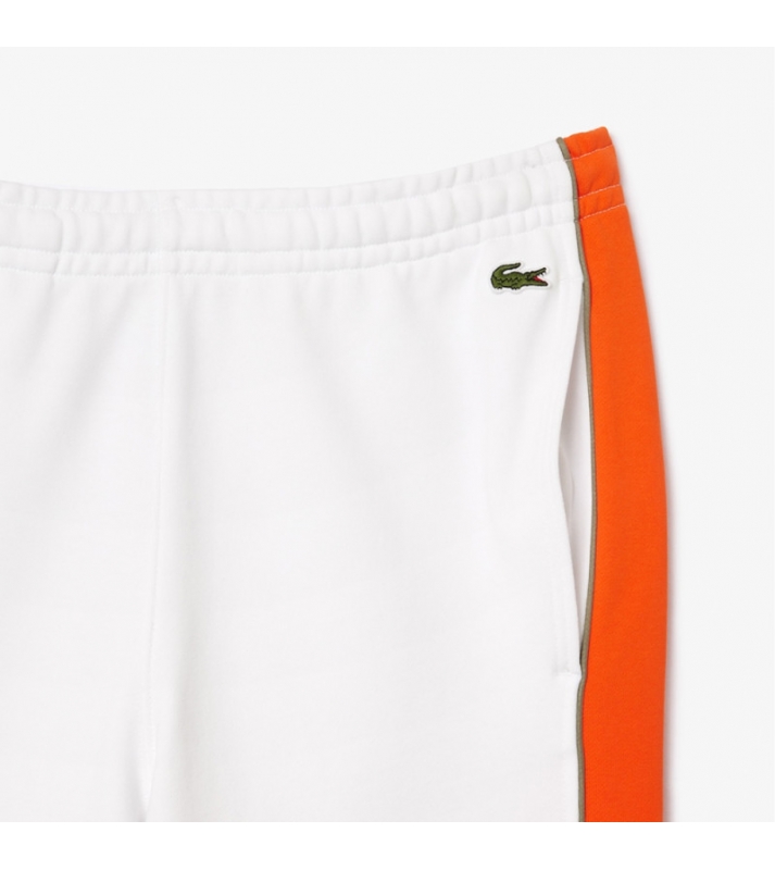 Lacoste  Pantalon molleton blanc/orange