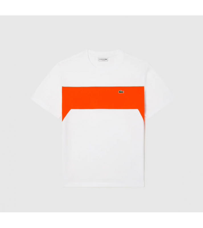 Lacoste  Tshirt à col rond blanc/orange