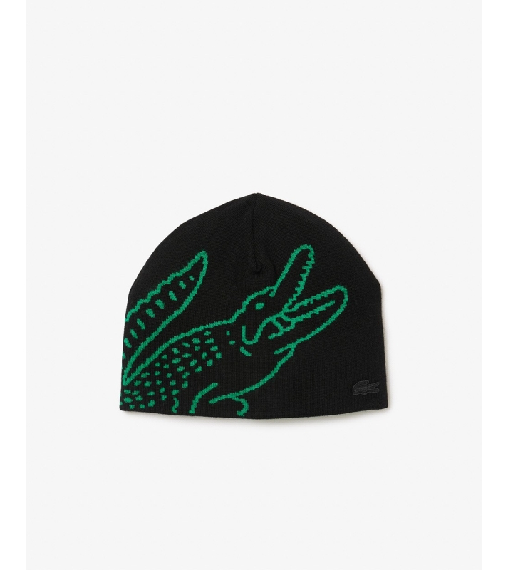 Lacoste  Bonnet en laine jacquard crocodile