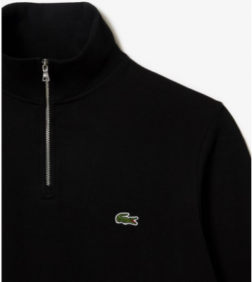 Lacoste  Pull 1/4 zippé col montant noir