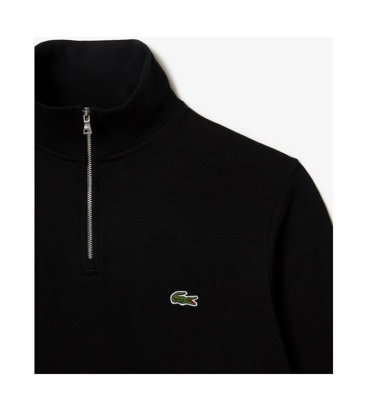 Lacoste  Pull 1/4 zippé col montant noir