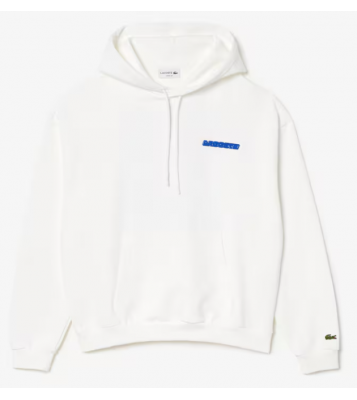 Lacoste  Sweat à capuche loose fit imprimé blanc