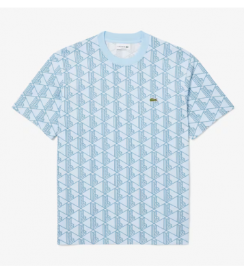 Lacoste  T-shirt à col rond monogramme en coton