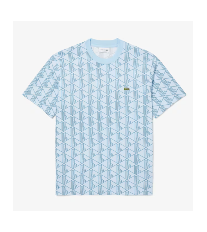 Lacoste  T-shirt à col rond monogramme en coton