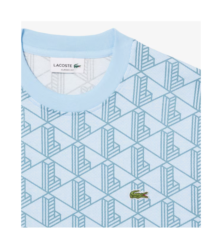 Lacoste  T-shirt à col rond monogramme en coton