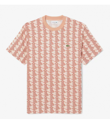 Lacoste  T-shirt à col rond monogramme en coton