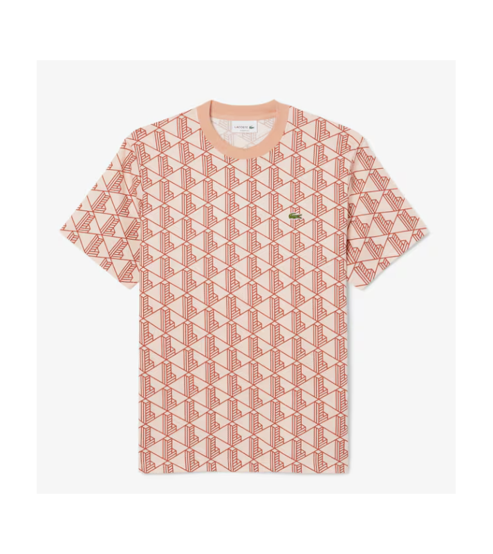 Lacoste  T-shirt à col rond monogramme en coton