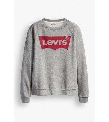 Levi's  Pull Relaxed gris logo rouge