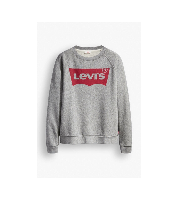 Levi's  Pull Relaxed gris logo rouge