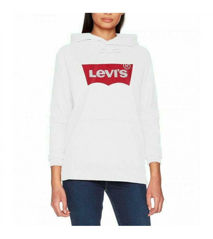 Levi's  Sweat à capuches blanc logo rouge