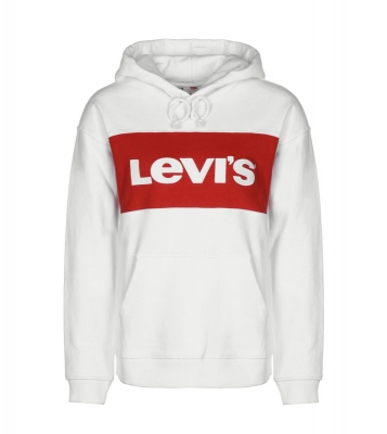 Levi's  Sweat Blanc color block rouge