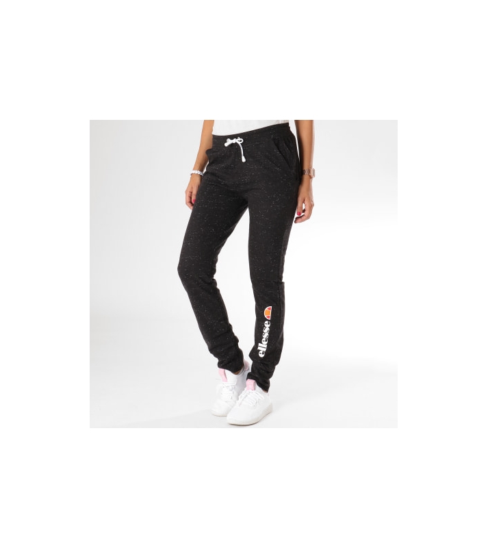 Ellesse  Pantalon de jogging noir chiné logo blanc