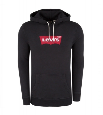 Levi's  Sweat à capuche noir logo rouge