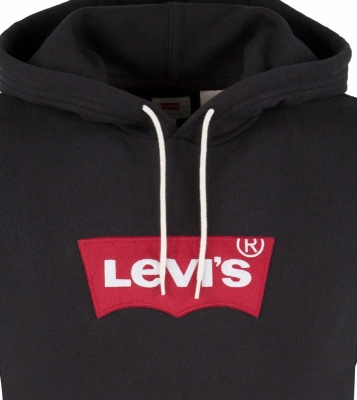 Levi's  Sweat à capuche noir logo rouge