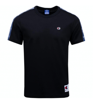 Champion  Tshirt noir logo bleu épaules