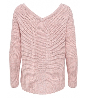 Only  Pull en maille à lacets rose