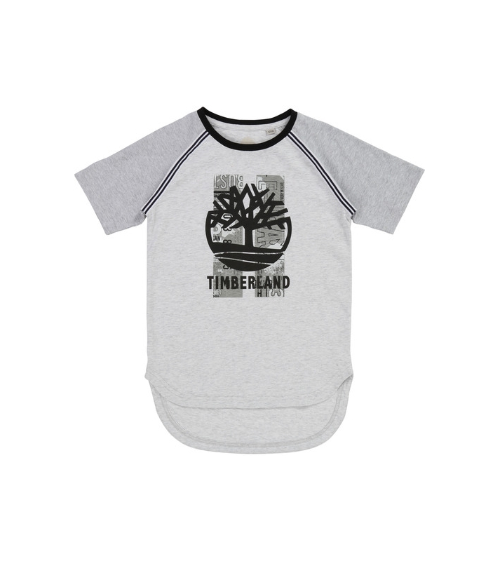 Timberland  Tshirt gris logo noir