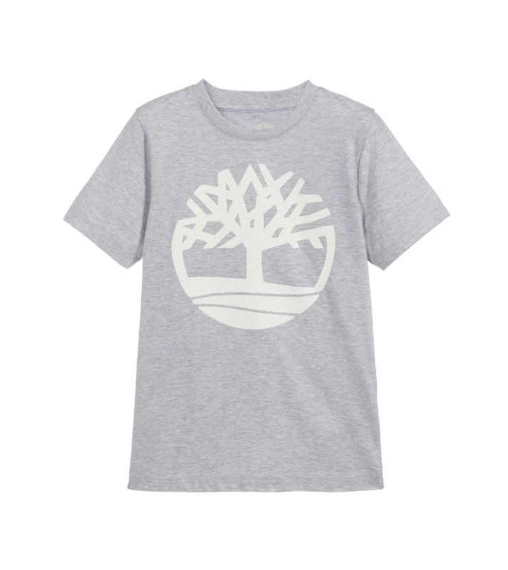 Timberland  Tshirt gris chiné logo blanc