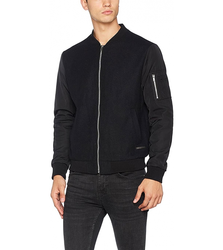 Jack & Jones  Veste Bomber bimatière noir