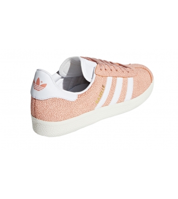 Adidas  Basket gazelle rose et blanche effet craquelé